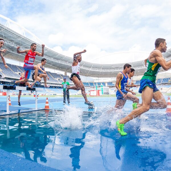 action, athletes, competition, hurdles, men, people, race, running, splash, nature, sport, stadium, track and field, water, blue water, action, race, race, running, running, running, running, sport, sport, sport, sport, sport